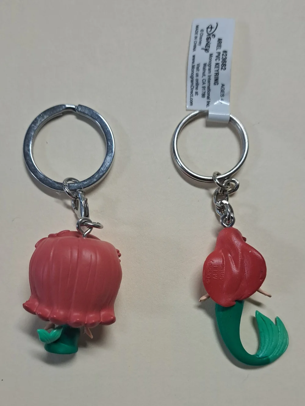 Disney Ariel Little Mermaid Funko & Pvc Keychains (Set Of 2)
